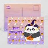 Halloween Niedlich Baby Panda Trick oder Treat Postkarte (Vorne/Hinten)