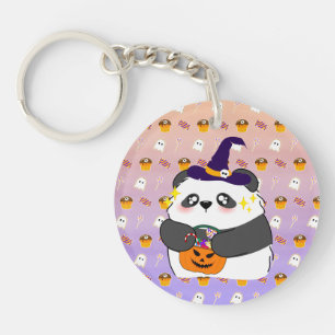 Halloween Niedlich Baby Panda Trick oder Treat Schlüsselanhänger