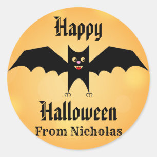 Halloween Niedlich Black Bat Custom Runder Aufkleber