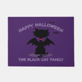 Halloween Niedlich Black Cat Bat Lila Kindermatte Fußmatte (Vorderseite)