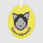 Halloween Niedlich Black Cat Face Ornament (Vorderseite)