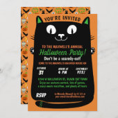 Halloween Niedlich Black Cat Kids Party Spooktacul Einladung (Vorne/Hinten)