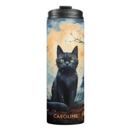 Halloween Niedlich Black Cat Thermal Tumbler Thermosbecher