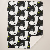 Halloween Niedlich Black Ghost und Hexenhut Sherpadecke (Vorderseite)