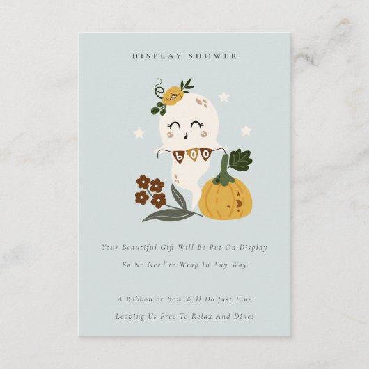 Halloween Niedlich Blue Ghost Boo Display Kinderdu Begleitkarte (Vorderseite)