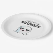 Halloween Niedlich Boo Newborn Baby Girl First Hal Pappteller (Schrägansicht)