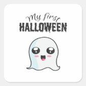 Halloween Niedlich Boo Newborn Baby Girl First Hal Quadratischer Aufkleber (Vorderseite)