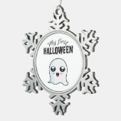 Halloween Niedlich Boo Newborn Baby Girl First Hal Schneeflocken Zinn-Ornament (Rechts)