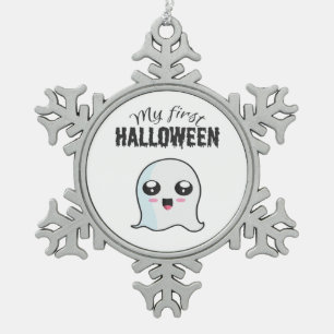 Halloween Niedlich Boo Newborn Baby Girl First Hal Schneeflocken Zinn-Ornament