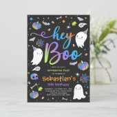 Halloween Niedlich Boy Ghost Geburtstag Spooktacul Einladung (Stehend Vorderseite)