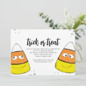 Halloween Niedlich Candy Corn Trick oder Treat Scr Einladung (Stehend Vorderseite)
