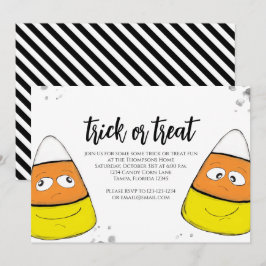 Halloween Niedlich Candy Corn Trick oder Treat Scr Einladung