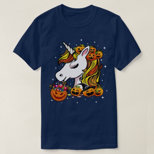 Halloween Niedlich Candy Corn Unicorn Halloween Pu T-Shirt (Design vorne)