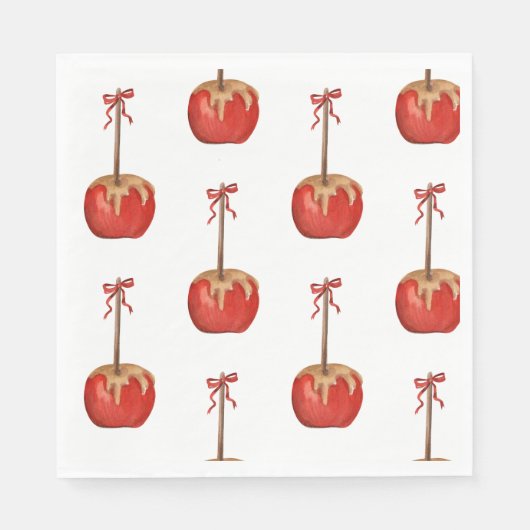 Halloween niedlich Carmel Apfelbuk Serviette (Vorderseite)