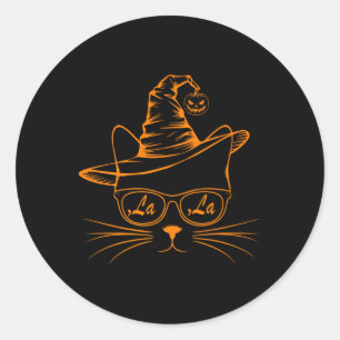 Halloween Niedlich Cat Comma La Kamala Harris Nied Runder Aufkleber