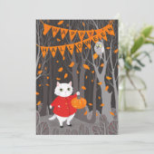 Halloween Niedlich Cat & Jack-o’-Laternenkürbis (Stehend Vorderseite)