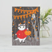 Halloween Niedlich Cat & Jack-o’-Laternenkürbis (Stehend Vorderseite)