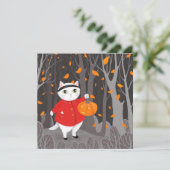 Halloween Niedlich Cat & Jack-o’-Laternenkürbis (Stehend Vorderseite)