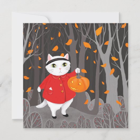 Halloween Niedlich Cat & Jack-o’-Laternenkürbis (Vorderseite)