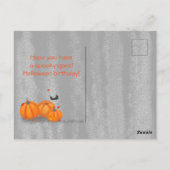 Halloween Niedlich Cat & Jack-o’-Laternenkürbis Postkarte (Rückseite)