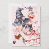 Halloween niedlich Coquette Geburtstagsparty Einla Einladung (Rückseite)