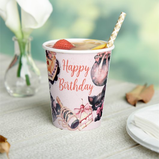 Halloween niedlich Coquette Geburtstagsparty Pappbecher (In Situ)