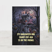 Halloween Niedlich Dracula Vampire Cat Kitten Karte (Vorderseite)