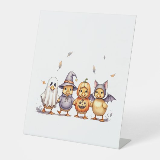 Halloween Niedlich Ducklings Kostüm Sockelschild (Vorderseite)