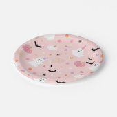 Halloween Niedlich Dusty Pink Ghost Pappteller (Schrägansicht)