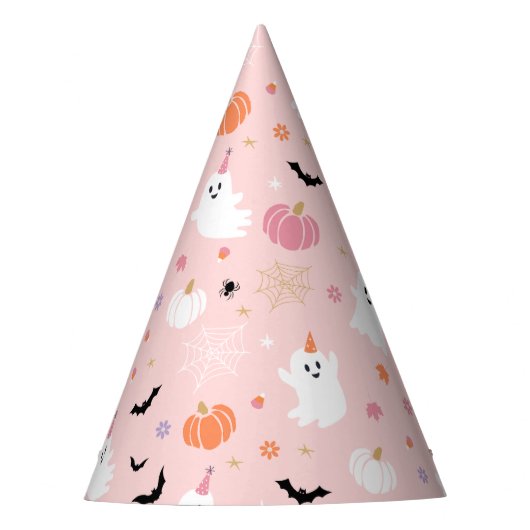 Halloween Niedlich Dusty Pink Ghost Partyhütchen (Vorderseite)
