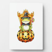 Halloween Niedlich Frosch on Pumpkin Fotoplatte (Vorderseite)