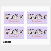 Halloween Niedlich Funny Spooky Ghost Cat Rechteckiger Aufkleber (Blatt)