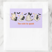 Halloween Niedlich Funny Spooky Ghost Cat Rechteckiger Aufkleber (Tasche)