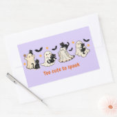 Halloween Niedlich Funny Spooky Ghost Cat Rechteckiger Aufkleber (Umschlag)