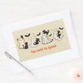 Halloween Niedlich Funny Spooky Ghost Cat Rechteckiger Aufkleber (Umschlag)