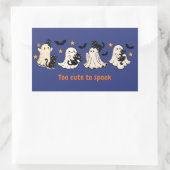 Halloween Niedlich Funny Spooky Ghost Cat Rechteckiger Aufkleber (Tasche)