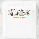 Halloween Niedlich Funny Spooky Ghost Cat Rechteckiger Aufkleber (Tasche)