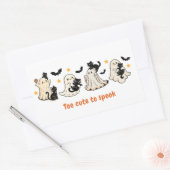 Halloween Niedlich Funny Spooky Ghost Cat Rechteckiger Aufkleber (Umschlag)