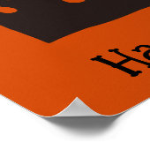 Halloween Niedlich Funny Whimsical Black Flame Poster (Ecke)