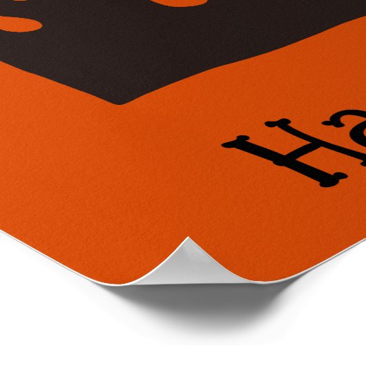 Halloween Niedlich Funny Whimsical Black Flame Poster (Ecke)