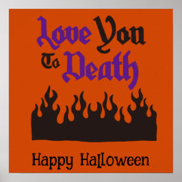 Halloween Niedlich Funny Whimsical Black Flame Poster