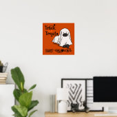 Halloween Niedlich Funny Whimsical Ghost Dog Orang Poster (Heimbüro)