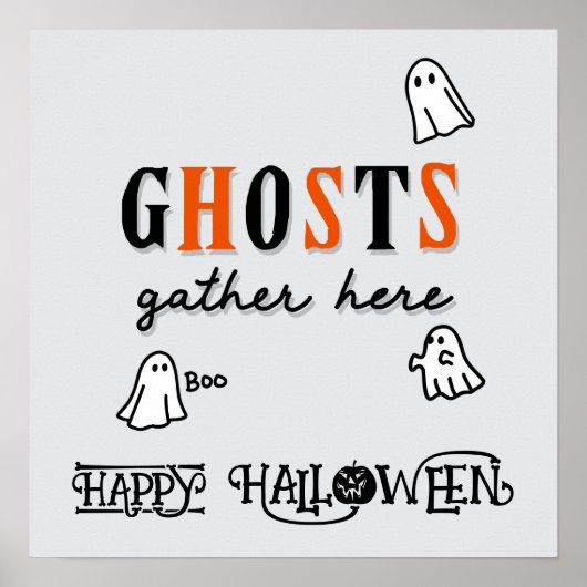 Halloween Niedlich Funny Whimsical Ghosts Poster (Vorne)