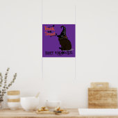 Halloween Niedlich Funny Whimsical Hexenkatze Lila Poster (Küche)