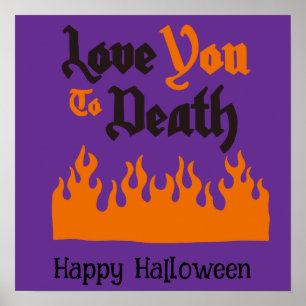 Halloween Niedlich Funny Whimsical Orange Flame Poster