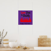 Halloween Niedlich Funny Whimsical Red Flame Poster (Küche)