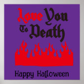 Halloween Niedlich Funny Whimsical Red Flame Poster (Vorne)