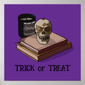 Halloween Niedlich Funny Whimsical Skull Poster (Vorne)