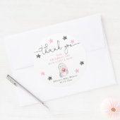 Halloween-niedlich-Geist-Rosa-Mädchendusche Runder Aufkleber (Umschlag)