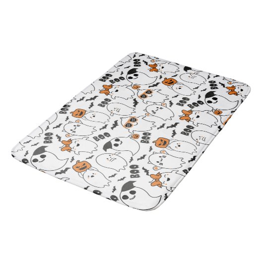 Halloween Niedlich Ghost Bath Mat Badematte (Schrägansicht)